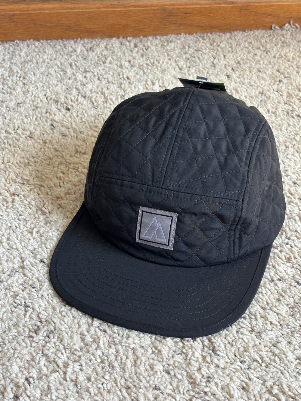 Alpine Design Quilted Black Men's Hat with Front Patch